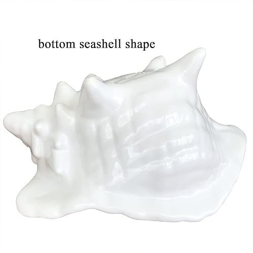 Miniatura 4 de Beitewei Maceta de cerámica blanca de concha de mar para inauguración de la casa moderna decoración del hogar conchas hechas a mano maceta de