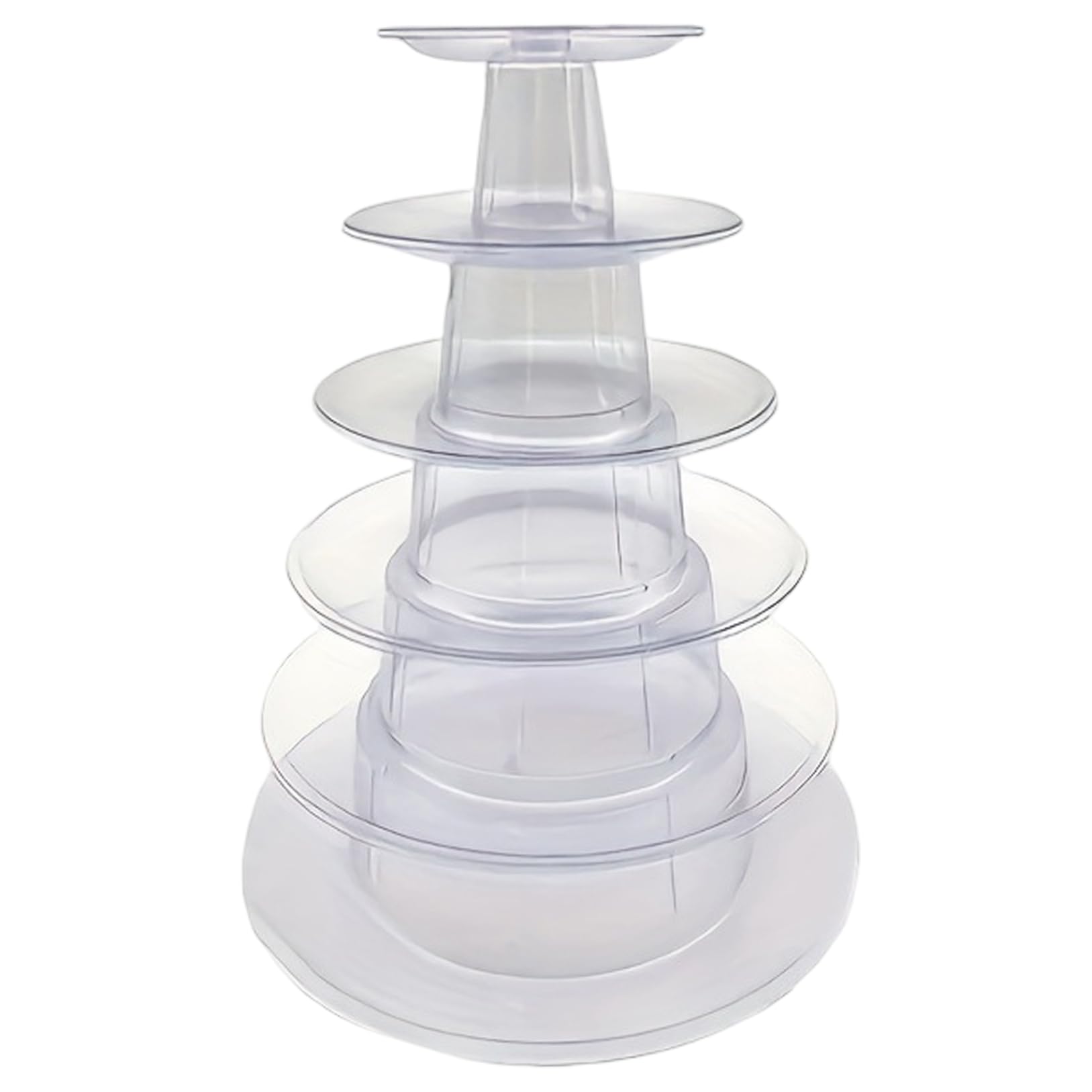 Licsaliwe Macaron Tower - 6 Tiers Round Clear Macaroon Tower Stand, 9x10 Multi-Purpose Cake Dessert Serving Tray for Wedding Baby Shower Birthday Party Decor