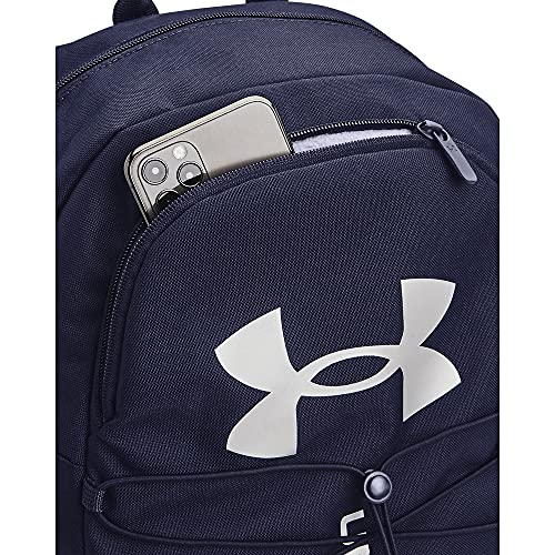 under armour unisex-adult hustle sport backpack  midnight navy 410metallic silver  one size fits all