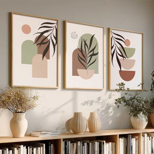 Image of kotart Boho Painting Wall Art Home Decoration Paintings With Frame For Living Room Bed Room Hotel Wall Decor Digital Reprint Set of 3 (10X13 inch)