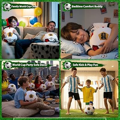 FIFA World Cup 2026 Official Licensed Soccer Ball Plush, 11.8'' Throw Pillow, Soft PP Cotton Soccer Stuffed Animal, Soft Room Decor, Silent Indoor Soccer Toy for Kids, World Cup 2026 Merchandise