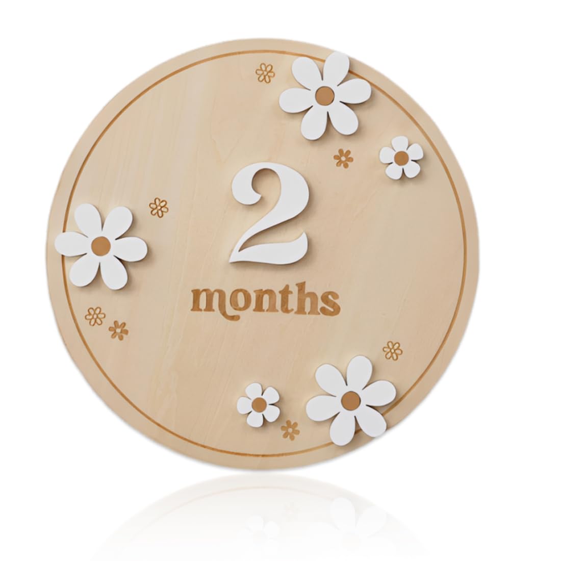 JIRVEX Tarjetas meses bebé de madera 1 Pcs Meses 1-12 Tarjetas de madera para bebé Hitos Fotografía Recuerdos de Crecimiento