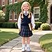 Kiderence Toddler Girls Mary Jane Dress Shoes Little School Oxford Blue Flats Size 6