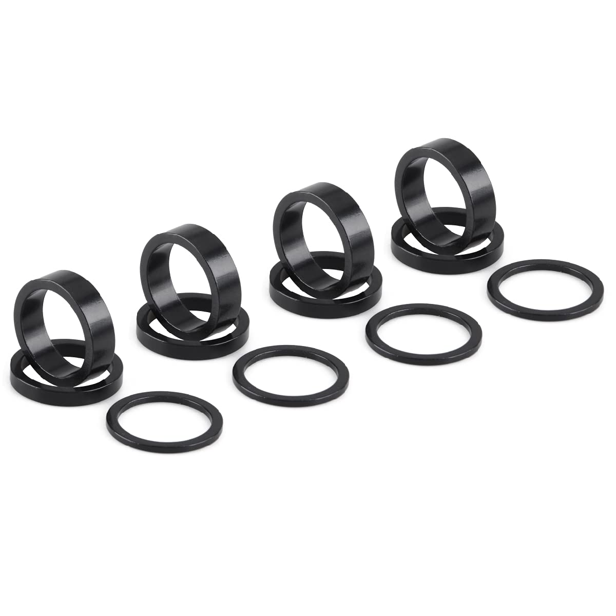 Azarxis Bicycle Headset Spacer 12 Pcs Bike Handlebar Stem Spacers Set Fit 28.6cm Stem for MTB BMX Mountain Road Bikes Cycling 2mm 5mm 10mm (Set01-12 pcs)