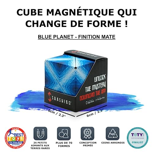 Cube antistress Shashibo Blue Planet aimanté transformable en 100 formes - 2
