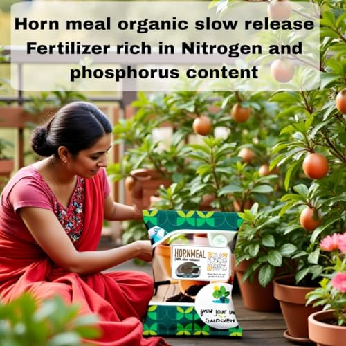 Image of Horn Meal for Garden Plants and Leafy Vegetables | Rich in Nitrogen| Natural and Organic | NPK 12-2-0 Fertilizer (1.9 Kg)