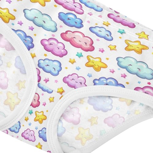 ZZKKO Cute Cloud Star Girls Underwear Toddler Panties for Girls Comfort Brief Size 2-8T3