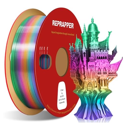 RepRapper Blue Rainbow PLA Filament, Shiny Multicolor Silk PLA 1.75 mm Filament (+-0.03 mm), Sparkle Fast Change Multi-color1 kg 3D Printer Filament for 3D Printer