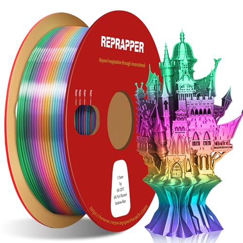 Image of RepRapper Blue Rainbow PLA Filament, Shiny Multicolor Silk PLA 1.75 mm Filament (+-0.03 mm), Sparkle Fast Change Multi-color1 kg 3D Printer Filament for 3D Printer