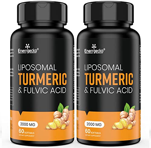 2000 Mg Liposomal Turmeric Curcumin Supplements With Black Pepper & Ginger For Superior Absorption With Fulvic Acid And Humic Acid 120 Softgels - 2 Month Supply #TOP8
