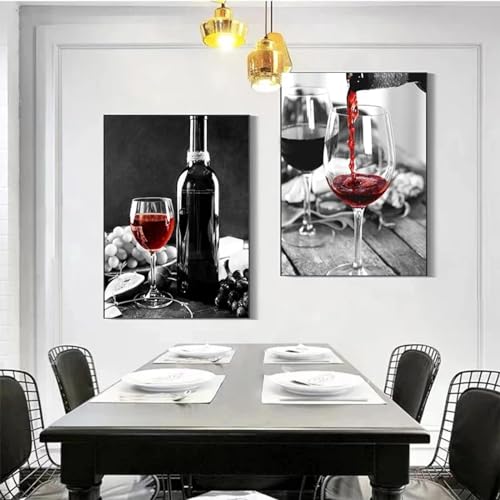 Affiches de vin rouge déco cuisine salon 50x70cm lot de 2