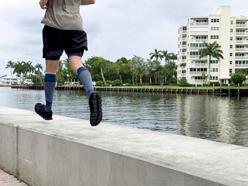 Image of Sigvaris Motion Flow Tech Calf High Compression Socks for Men & Women - Moisture Wicking, Cushioned Sole Support