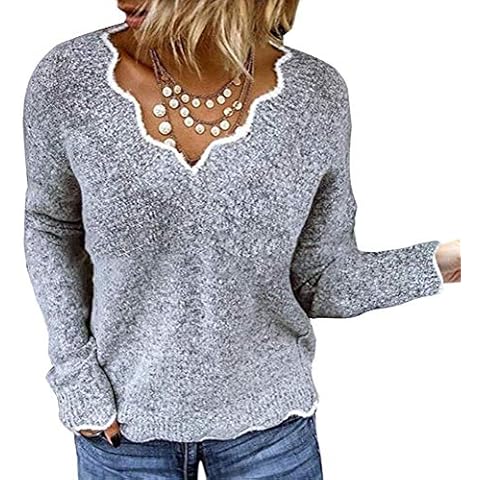 Pull Femme Minetom Col V Cover