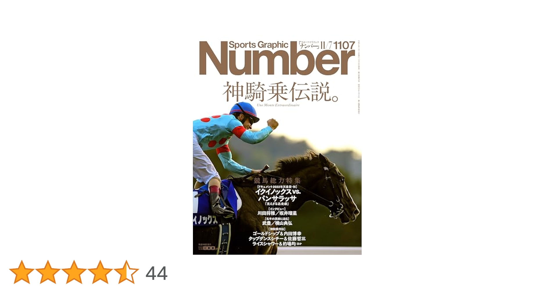 月刊Touchdown 付録　選手名鑑13冊まとめて Sports Graphic Number 「神騎乗伝説。」 2024年 11/7 号(1107号