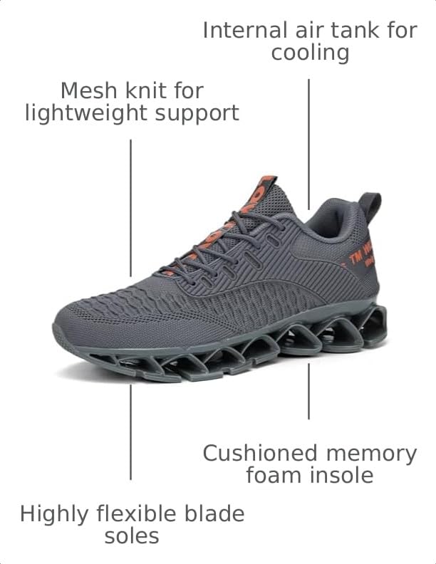 Image of Vooncosir Men's Fashion Sneakers Breathable Mesh Running Shoes Blade Non Slip Soft Sole Casual Athletic Walking Shoes