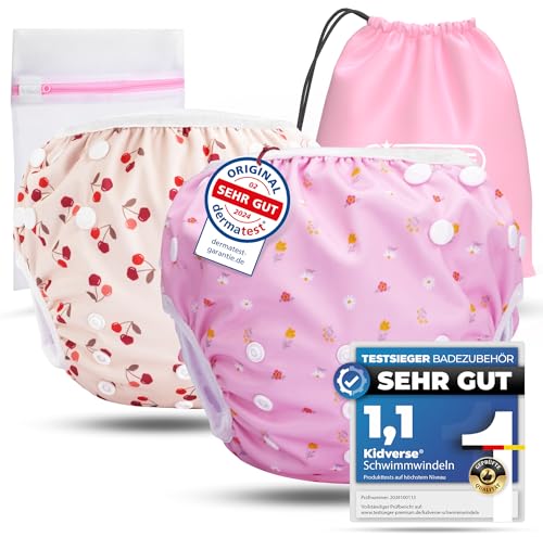 KIDVERSE 2er Set Schwimmwindel Baby 0-3 Jahre - Hautfreundliche...