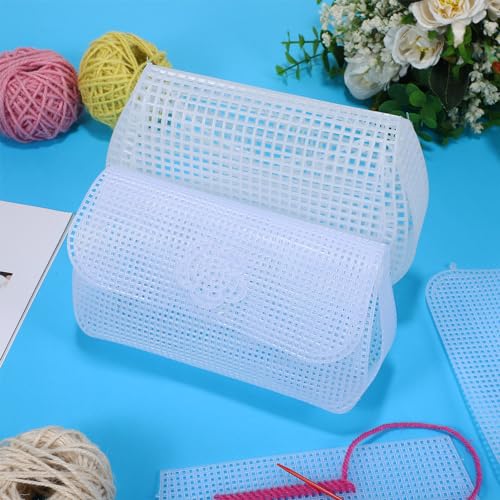 EXCEART Mesh Canvas Sheets for Bag Making 6Pcs 16.7 X 9.1 Inch Plastic Canvas for Crochet Handbags Sewing Craft Supplies Transparent Durable Mesh Material - Image 4