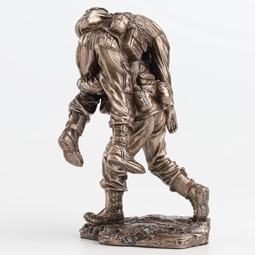 Estatua Militar Decorativa Resina y Bronce No Soldier Left Behind 13 cm miniatura 7