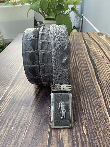Genuine crocodile Hornback leather skin Belts buckle for men, real Alligator Men's belt, strap width 1.57".2