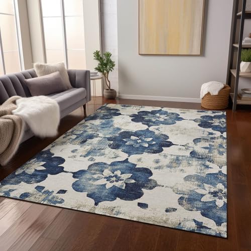 Tapete rectangular 9' x 12' azul marino Addison Rugs miniatura 6