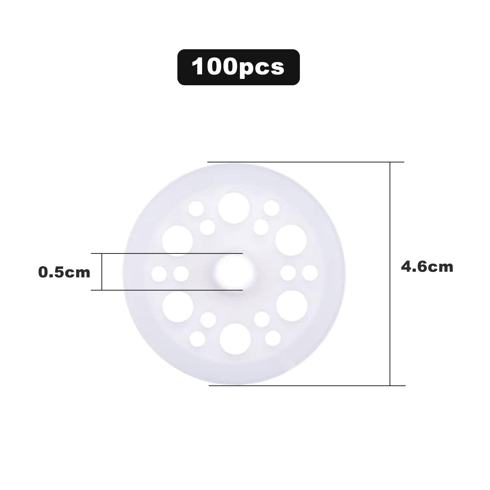 100 rondelle in plastica da 46 mm, rondelle in polipropilene e schiuma per il fissaggio e il supporto di pannelli isolanti in schiuma