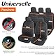Upgrade4cars Auto-Sitzbezüge Set Universal Grau | Auto-Schonbezüge Vordersitze & Rückbank | Auto-Sitzbezug Schwarz | Autozubehör Innenraum | Geschenke für Frauen und Männer