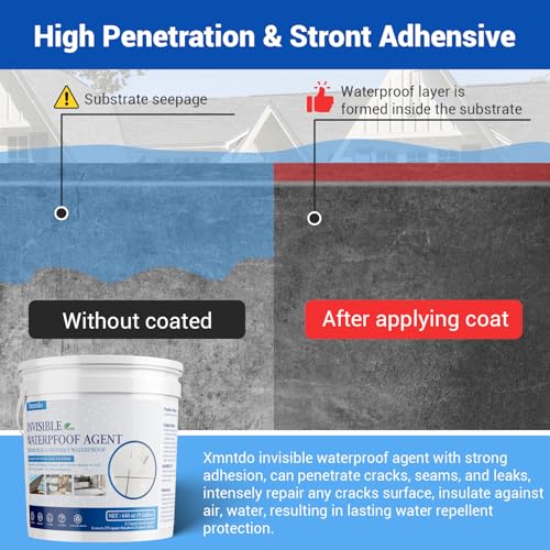 Image of Transparent Waterproof Coating, 5 Gallon Clear Waterproof Anti Leakage Sealant, Inivisible Agent Water Proof Sealant Protection for Indoor and Outdoor Sealing, Gutter, Wall, Roof Repair Leaks