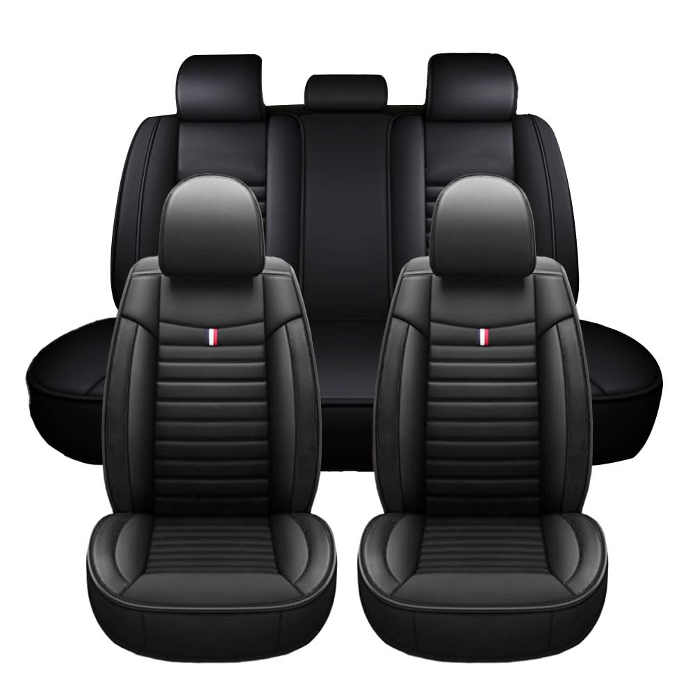 Ensembles de Housses de siège pour Peugeot 2008 206 207 SW 208 3008 307 308 SW 508 imperméables et résistants à l'usure, Respirants, faciles à Nettoyer, compatibles avec Les airbags (Noir)