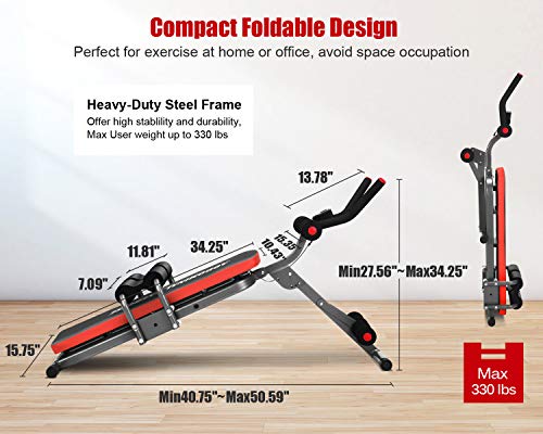 image for IDEER LIFE Core&Abdominal Trainers Abdominal Workout Machine,Whole Bod