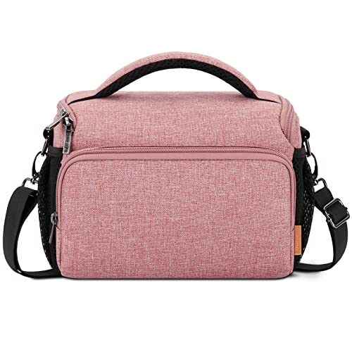 DOMISO Camera Bag Imperméable à l’Eau Anti-Choc Case Sac à bandoulière, Rose