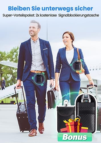 lanpard Keyless Go Schutz Autoschlüssel Box, Extra Groß Faraday Box & Faradayschutzhülle (2 Stk) für Sicheren Schutz, Keyless Go Schutz von Handy, Kreditkarte und Autoschlüssel, XL