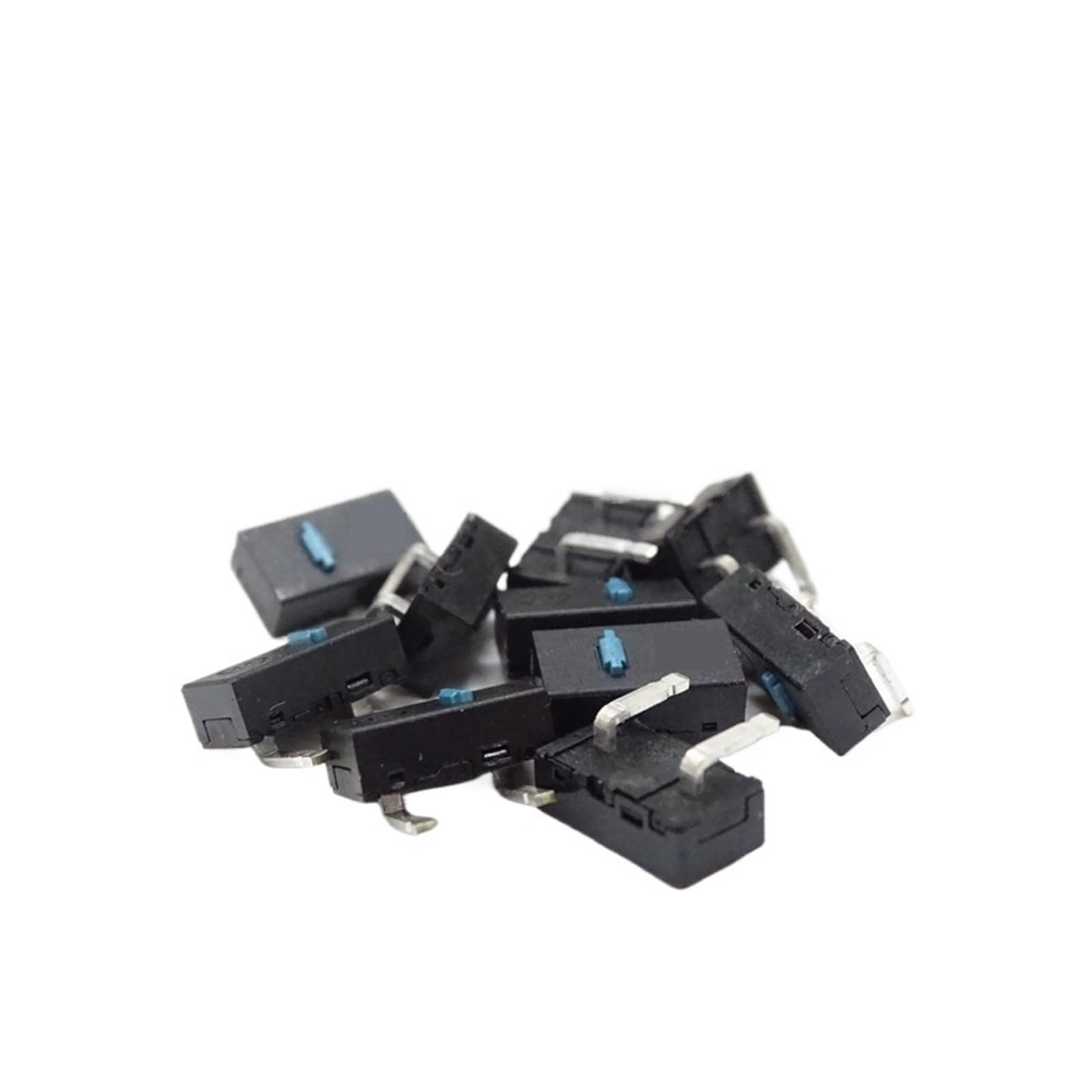 2 unids/pack interruptor izquierda derecha doblada 2 pines interruptores 5 millones de clics de por vida(Right bent blue dot)