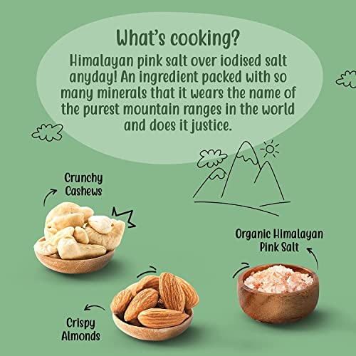Image of Paper Boat Premium Smoked and Roasted Nuts with Himalayan Pink Salt, Almonds & Cashews Mix, Reusable Dry Fruit Jar 1kg (Pack of 2)
