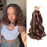 Locescsoc 12 Inch French Curls Braiding Hair 8 Packs Spanish Curly Braids Pre Stretched Loose Wave Soft French Curl Synthetic Braiding Hair Extensions for Women (33#, 12 Inch (Pack of 8))