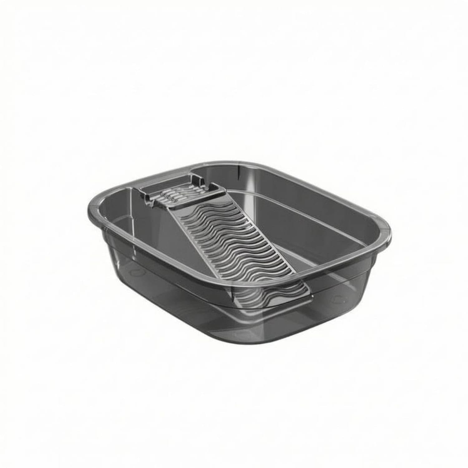 Rounded Corners Washboard Basin Rectangular Hand Wash Tub Low-Height Hand Wash Basin, Transparent Black-image-21