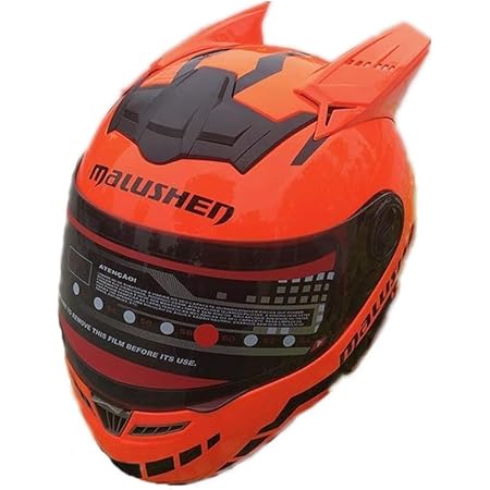 Amazon フルフェイスヘルメット 可愛い猫耳 Malushen ファッション オレンジ ｍ ｘｘｌ 選択可能 オレンジ Xxl フルフェイス 車 バイク