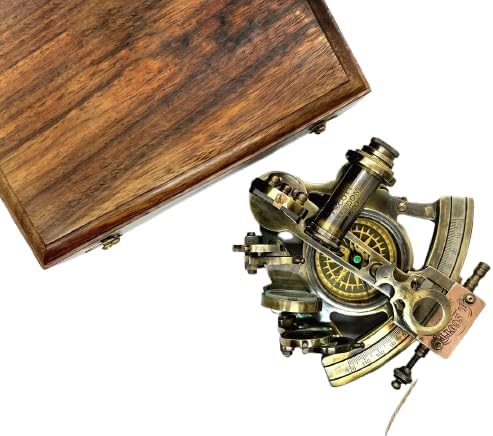 Nautical Sextant, Sextant, Brass Sextant with Box, Custom Engraved Gift, Gift for dad, Navy Veteran Gift.