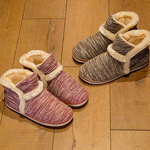 Holibanna Pantufas masculinas de pelúcia antibota, chinelos quentes de inverno para uso interno e ex
