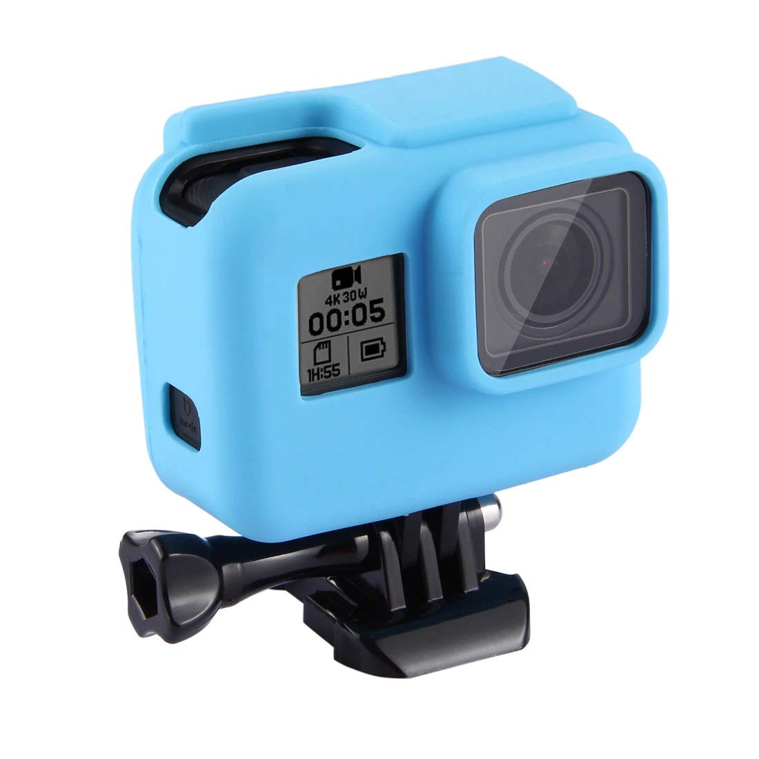 Action Pro Silicone Cover Side Frame Case Compatible with Gopro-5/6/7 Action Camera (Blue)-picture-22