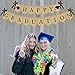 Burlap Happy Graduation Banner | Rustic Vintage Graduation Decorations | Perfect for Grad Party Supplies 2025 | Grad Party Decor for Home, College, Senior, High School Prom Decorations
