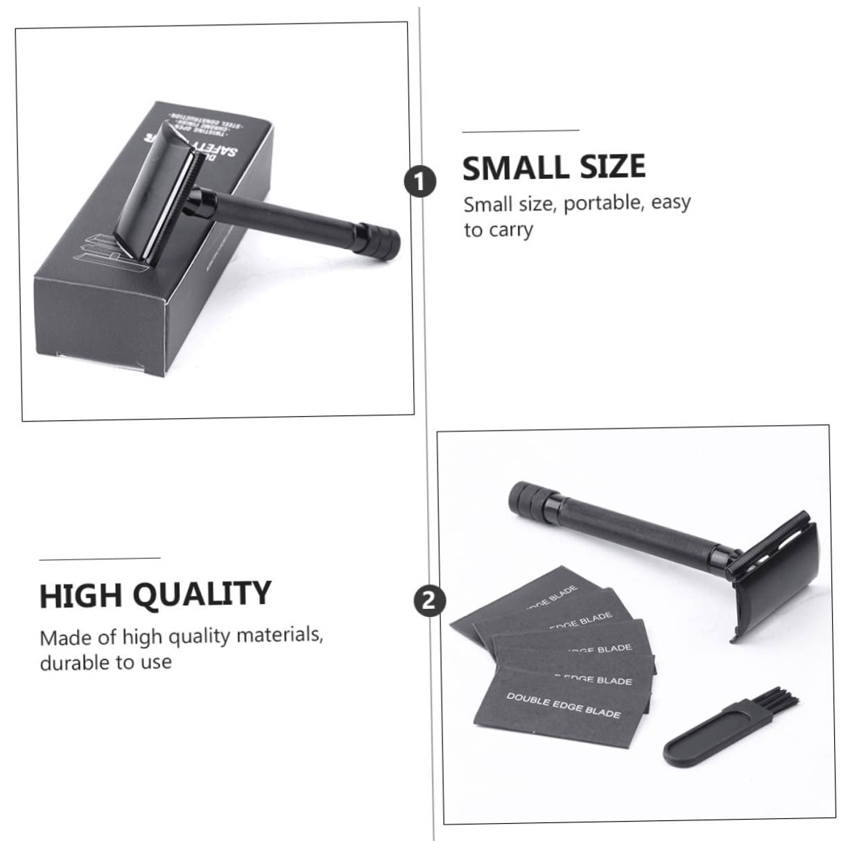 Healeved 3sets Rasoio Sicurezza Manuale Doppio Taglio Impugnatura Antiscivolo e Scatola Per Viaggio Rasoio Barbieri Per e Ascelle Panno e
