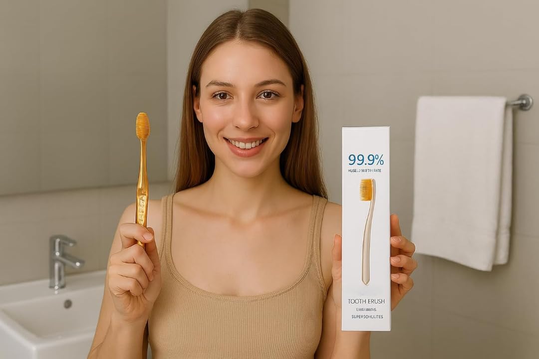 Atomy Compact Toothbrush Super Slim Bristles with Gold Powder, Ultra Soft For Sensitive Teeth Tooth Brush Setm Expert Manual Adults And Healthier-image-17