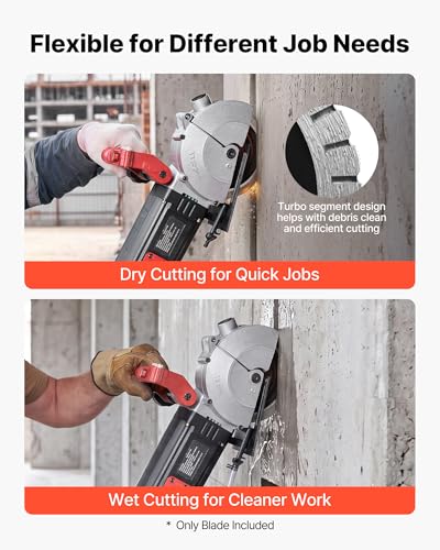 Image of VEVOR Diamond Blades 6.3 inch, 5-Pack Wall Chaser Saw Blade Cutting Blade, 0.87 in Arbor, High-Hardness Diamond Segments, 65Mn Steel Core, Dry Wet Cutting, Clean Edges for Concrete Brick Stone Cement