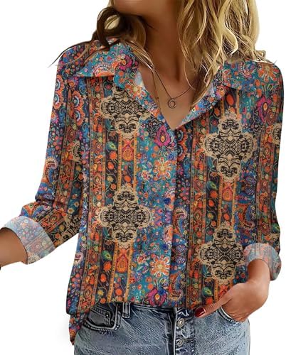 Zeagoo Blouse for Women Dressy Long Sleeve Button Down Shirts Bus...