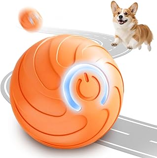 APODESS Interaktives Hundespielzeug,2025 Neu Interaktiver Hundeball Elektrisch Hundespielzeug Ball Intelligenz Ball Hund Springender Aktivierungsball mit LED für Hunde (Orange) product image