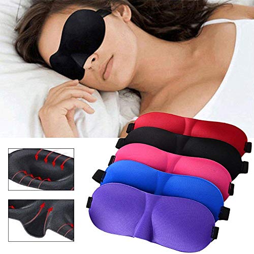 DIVISTAR 3D Sleep Eye Mask Shade Eye Cover Máscara Suave y cómoda para Dormir, Negro