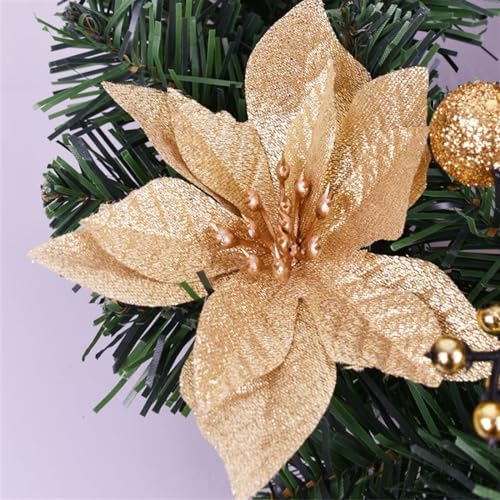 Couronne de Noël pour porte extérieure résistante aux intempéries rouge - 4