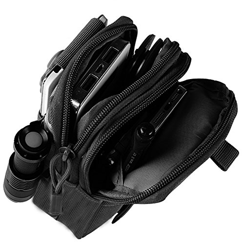 Tactical Molle Pouch Bag - Edc Utility Gadget Waist Bag Pack- Camping Hiking Outdoor Gear - Cell Phone Holster Holder - Black #TOP1