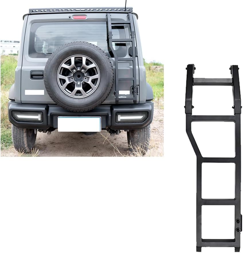 Exterior Accessories Metal Iron Tailgate Tail Gate Climbing Ladder Compatible with Suzuki Jimny 2019+ (Style D)