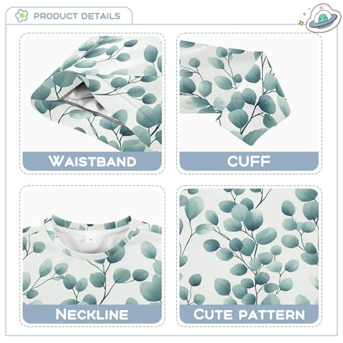 JUNZAN Cartoon Eucalyptus Leaf Little Kids Hooded Sweatshirt Long Sleeve Fall Tops Shirts Sports 4T3